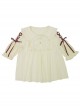 Small Acorn Series Doll Collar Bowknot Sweet Lolita Short Sleeve Shirt