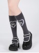 Stereoscopic Pearl Bowknot Heart Pattern Sweet Lolita Gray Knee Socks