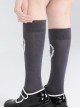 Stereoscopic Pearl Bowknot Heart Pattern Sweet Lolita Gray Knee Socks