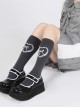 Stereoscopic Pearl Bowknot Heart Pattern Sweet Lolita Gray Knee Socks