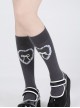 Stereoscopic Pearl Bowknot Heart Pattern Sweet Lolita Gray Knee Socks