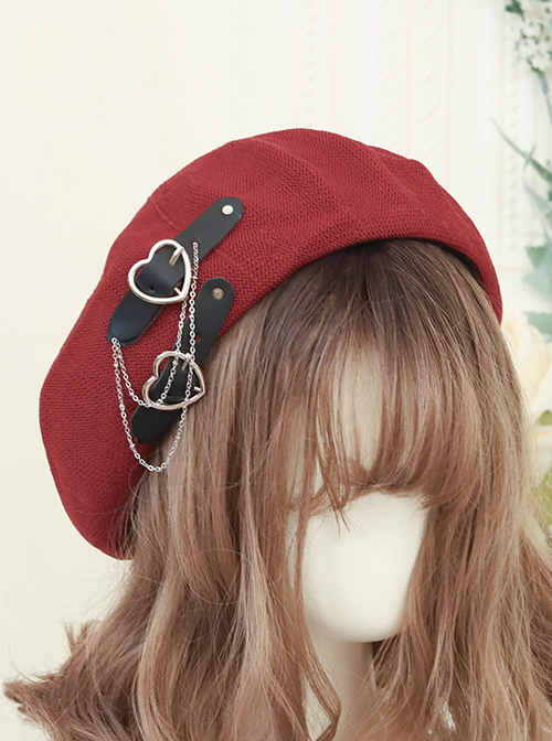 Detachable Heart Decoration Summer Style Breathable Sweet Lolita Beret