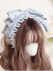 Cute Cloth Big Bowknot Lace Sweet Lolita Hairband Available In Multiple Colors 