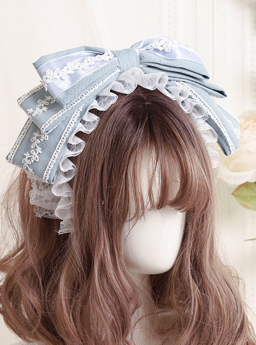 Cute Cloth Big Bowknot Lace Sweet Lolita Hairband Available In Multiple Colors