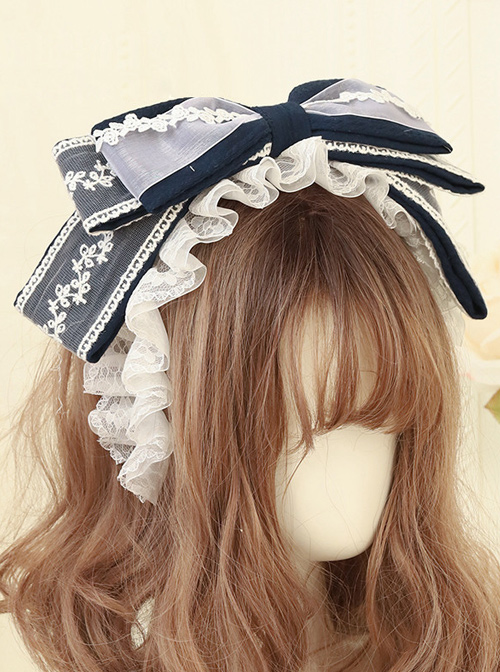 Cute Cloth Big Bowknot Lace Sweet Lolita Hairband Available In Multiple Colors