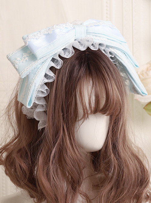 Cute Cloth Big Bowknot Lace Sweet Lolita Hairband Available In Multiple Colors