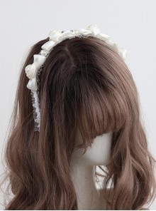 French Retro Rose Bowknot Lace Classic Lolita Headband