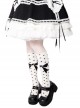 Black Polka Dot Bowknot Pattern Sweet Lolita White Knee Socks