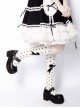 Black Polka Dot Bowknot Pattern Sweet Lolita White Knee Socks