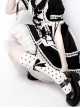 Black Polka Dot Bowknot Pattern Sweet Lolita White Knee Socks