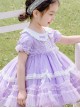 Tulle Lace Doll Collar Light Purple Children Sweet Lolita Short Sleeve Dress