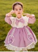 Cute Frill Collar Purple Bowknot Children Sweet Lolita Long Sleeve Dress