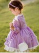 Cute Frill Collar Purple Bowknot Children Sweet Lolita Long Sleeve Dress