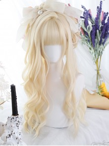 Golden Hair Tail Layering Long Curly Wigs Sweet Lolita Wigs