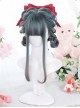 Dark Blue Gradient Gray Natural Internal Buckle Medium-Long Curly Wig Classic Lolita Wigs