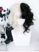 White Black Short Curly Wig Gothic Lolita Wigs