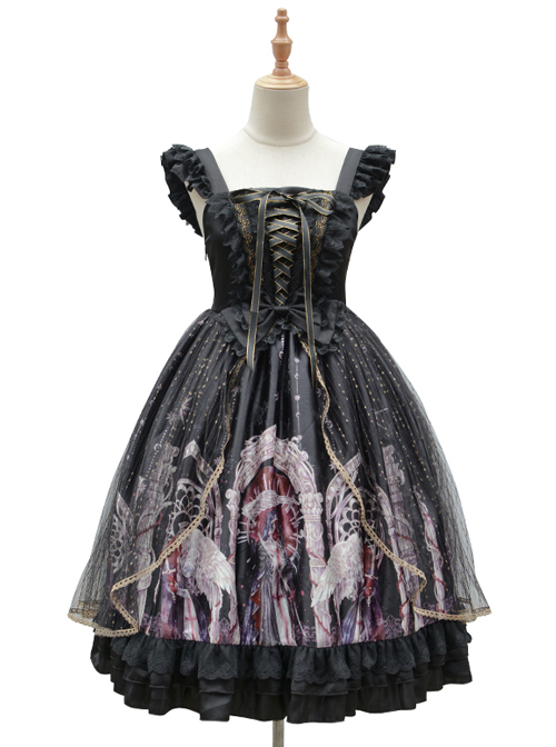 Guardian Series JSK Printing Classic Lolita Sling Dress