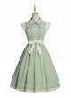 Jungle Letterhead Series Pastoral Style Green Daily Classic Lolita Pure Color Sleeveless Dress