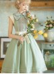 Jungle Letterhead Series Pastoral Style Green Daily Classic Lolita Pure Color Sleeveless Dress