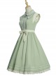 Jungle Letterhead Series Pastoral Style Green Daily Classic Lolita Pure Color Sleeveless Dress