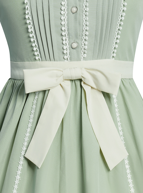 Jungle Letterhead Series Pastoral Style Green Daily Classic Lolita Pure Color Sleeveless Dress