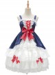 Snow White Slight Flower Marriage JSK Gorgeous Court Classic Lolita Sling Dress