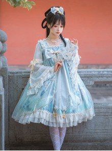 Chinese Style Red-crowned Crane Printing Classic Lolita Long Sleeve Dress