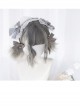 Gray Gradient Silver Short Curly Wig Sweet Lolita Wigs With Cat Ears Clips