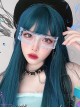 Harajuku Dark Blue Gradient Dark Peacock Green Classic Lolita Long Straight Wigs