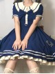 Small Sea Whale Series Doll Collar Embroidery School Lolita Short Sleeve Dress