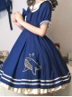 Small Sea Whale Series Doll Collar Embroidery School Lolita Short Sleeve Dress