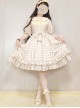 Embroidery Doll Collar Plaid Pattern Ruffle Hem Sweet Lolita Short Sleeve Dress