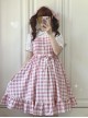 Simplicity Plaid Pattern Ruffle Hem Sweet Lolita Sleeveless Sling Dress