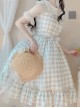 Simplicity Plaid Pattern Ruffle Hem Sweet Lolita Sleeveless Sling Dress