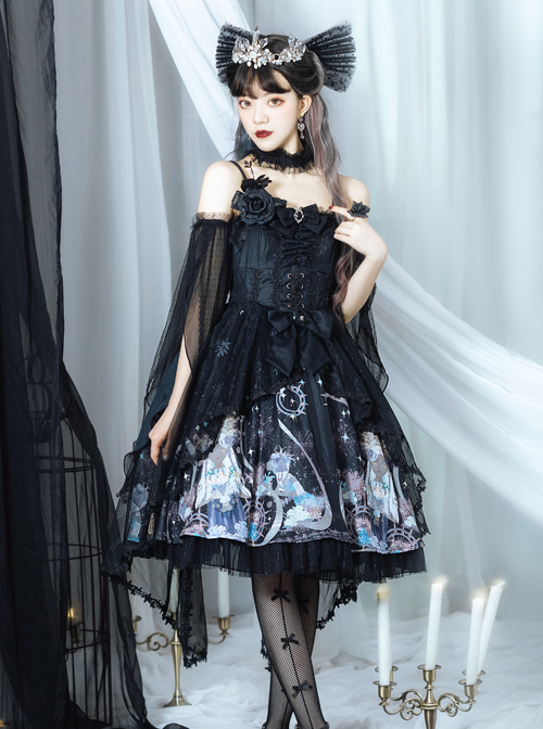 Virgin Flower Series JSK Gothic Lolita Light Hanayome Tea Party Sling Dress