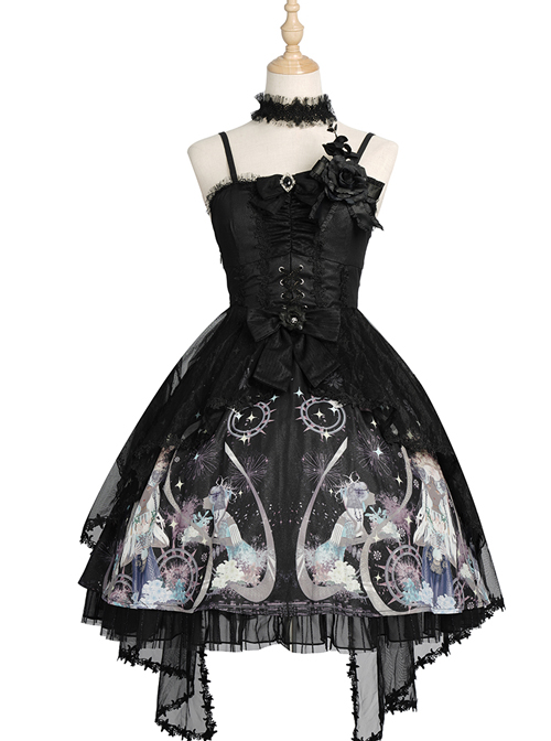 Virgin Flower Series JSK Gothic Lolita Light Hanayome Tea Party Sling Dress