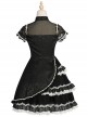 Damask Series OP Chinese Style Black Short Cheongsam Retro Elegant Gothic Lolita Short Sleeve Dress