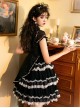 Damask Series OP Chinese Style Black Short Cheongsam Retro Elegant Gothic Lolita Short Sleeve Dress