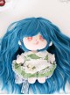 Cotton Doll 20cm Doll Blue Long Curly Wig Cute Doll Lolita Wigs