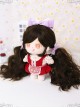 Cotton Doll 20cm Cute Doll Accessories Brown Long Curly Lolita Wigs