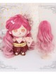 Cotton Doll 20cm Cute Doll Lolita Accessories Small Cherry Blossom Pink Gradient Long Curly Wigs