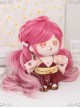 Cotton Doll 20cm Cute Doll Lolita Accessories Small Cherry Blossom Pink Gradient Long Curly Wigs