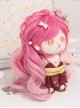 Cotton Doll 20cm Cute Doll Lolita Accessories Small Cherry Blossom Pink Gradient Long Curly Wigs