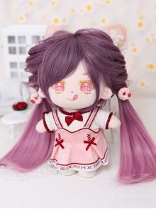 Cotton Doll 20cm Cute Doll Lolita Accessories Small Nebula Purple Gradient Long Straight Wigs