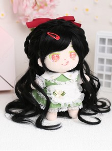 Cotton Doll 20cm Cute Doll Lolita Accessories Mini Sylvia Black Long Curly Wigs