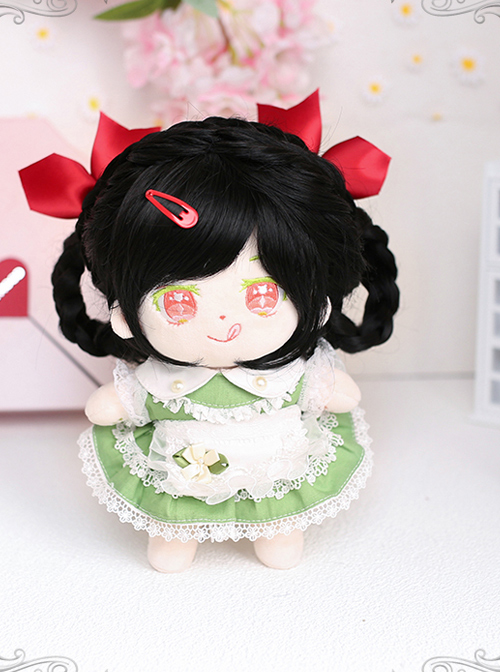 Cotton Doll 20cm Cute Doll Lolita Accessories Mini Sylvia Black Long Curly Wigs