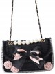 Easy-match Black Pink Sweet Cool Lolita Pearl Small Square Bag