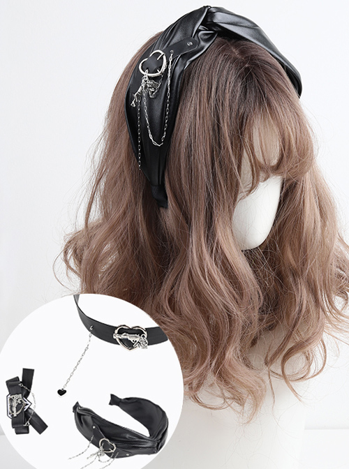 Black Sweet Hot Girl Style Chain Punk Lolita Bowknot Headband