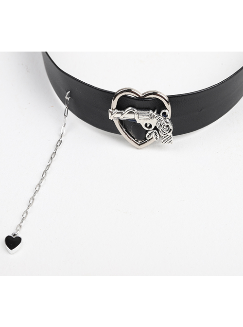Black Sweet Hot Girl Style Chain Punk Lolita Heart Pendant Necklace