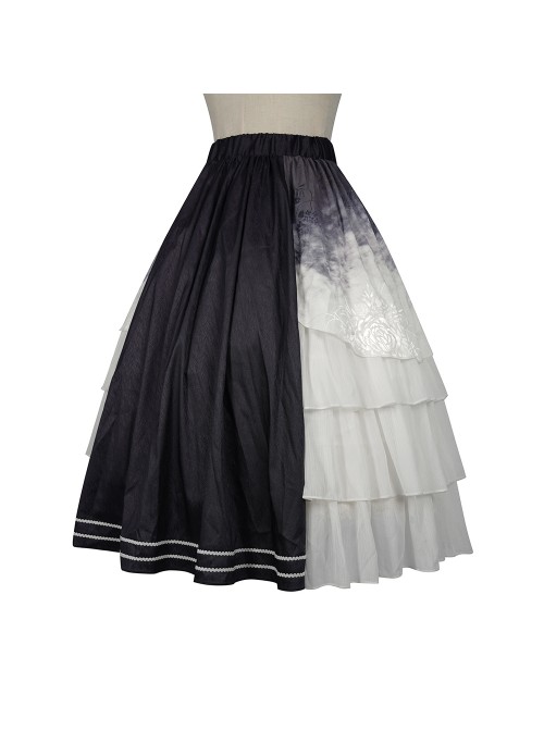 Solitary Crane Cries Series SK Chinese Style Elegant Light Classic Lolita Long Skirt